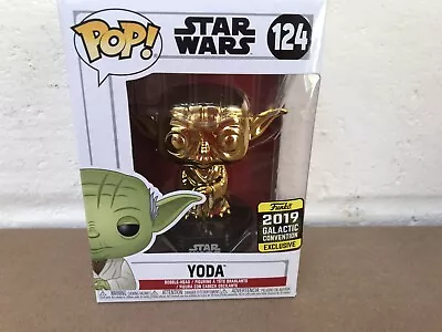 Buy  Pop Vinyl Star Wars Yoda Gold/chrome 2019 Galactic Convention #124 - New • 24.99£