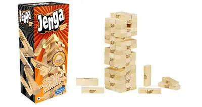 Buy Brown Classic Hasbro Wood Jenga Fun Educational Strategic Game For 6 Years & Up • 17.39£