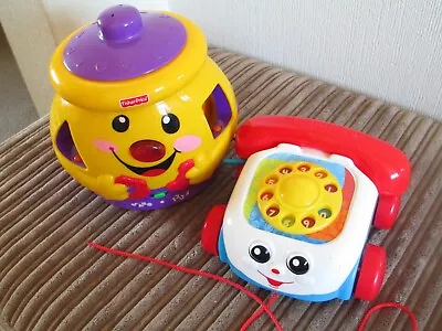 Buy Fisher Price Cookie Jar Shape Sorter And Pull Along Telephone Toys VGC • 10.99£