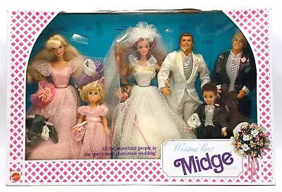 Buy 1990 Barbie Wedding Day Party Midge Gift Set Of 6 Dolls / Mattel 9852, NrfB • 300.79£