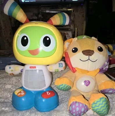 Buy Fisher Price Bright Beats Dance & Move And LeapFrog Lullaby Lights Lion Toys X2 • 3.50£