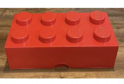 Buy LARGE LEGO BRICK STACKING STORAGE BOX 8 STUDS  - RED - 50 X 25 X 18cm. • 26.50£