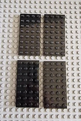 Buy LEGO Plate Building Plate Baseplate Flat 4pcs Black 4x8 Black Plate 3035 R2 • 2.25£
