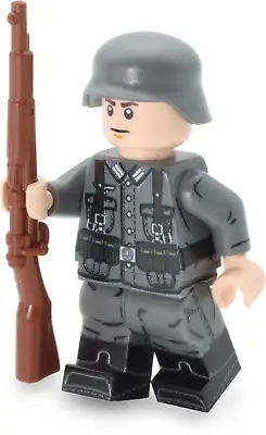 Buy BricksStuff WW2 German Wehrmacht Soldier With BrickArms, Printed Minifigure • 14.69£