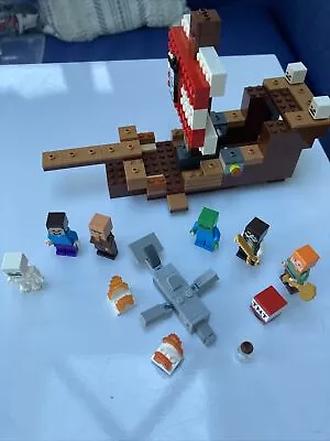 Buy Lego Minecraft Pirate Ship 21152 Incomplete Figures Bundle • 5£