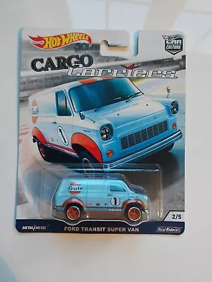 Buy Hot Wheels Cargo Carriers Gulf Ford Transit Super Van. Car Culture. Sealed 1:64 • 14.18£