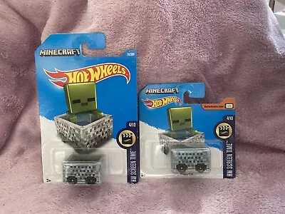 Buy HOT WHEELS HW SCREEN TIME MINECRAFT MINECART Long And Short Card • 7£