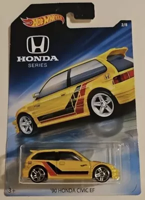 Buy Hot Wheels ‘90 Honda Civic EF Yellow Honda Series 2/8 2018 Die-cast • 9.99£