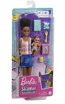 Buy Barbie Babysitters Inc. Skipper African-American Doll  Accessories Set With Baby • 20.16£