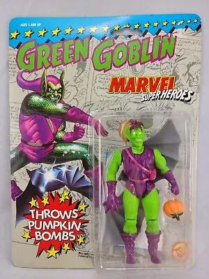 Buy Toybiz Marvel Super Heroes Green Goblin Pumpkin Bombs MOC Carded 1991 Spiderman • 55£