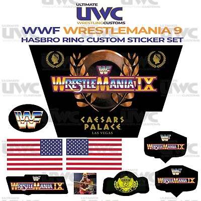 Buy Wwf Hasbro Wrestling Ring Wrestlemania 9 Replacement Decal Sticker Self Adhesive • 15.19£