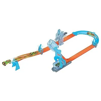 Buy Hot Wheels Track Set, Blue Deluxe Track Builder Pack With Wind-Themed • 13.99£