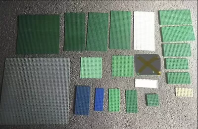 Buy Bundle Of 20 X Lego Base Plates Inc Large 48 X 48 Dot Plate Green Blue Grey • 24£