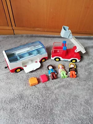 Buy Playmobil 123 Airport Shuttle BUS & Fire Engine 3 Figures • 11.99£