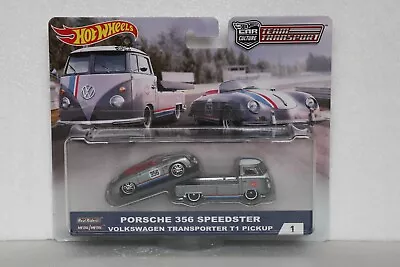Buy Hot Wheels Premium Porsche 356 Speedster & VW Team Transporter T1 Pickup #1 • 54.95£