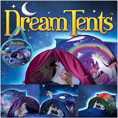 Buy Kids Dream Tent Pop-up Foldable Bed Home Indoor Play House Birthday Xmas Gifts • 14.99£