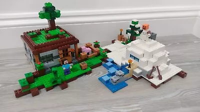 Buy Lego Minecraft 21115 & 21120 First Night & Snow Hideout With Manuals + Minifigs • 32.99£