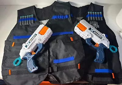 Buy Nerf Gun Bundle X Shot X2  Fully Tested And Working 2 X Tactical Vest And Ammo • 27£