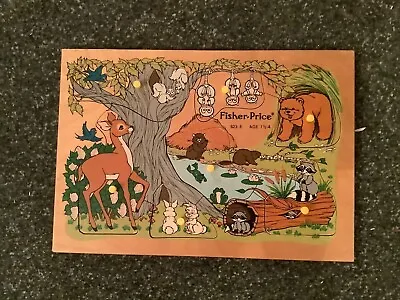 Buy Vintage Fisher Price Early Years Wooden Puzzle Of Woodland Scene • 10£