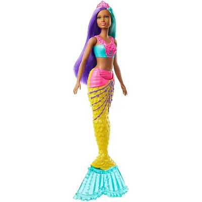 Buy Barbie Dreamtopia Mermaid Doll Yellow Light Blue Tail Mattel New Kids Toy • 12.99£