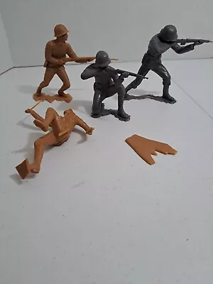 Buy Vintage 1963 Louis Marx Toy Soldiers Set Of 4- 6 Inch Japanese, German Army Men • 20.84£