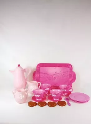 Buy Mattel 1996 Barbie Vintage Rare Pink Tea Party Set 26 Pcs Pretend Play • 24.13£