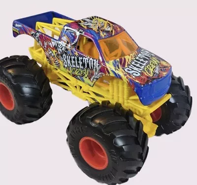 Buy Hot Wheels Skeleton Crew Monster Truck 1:24 Scale Blue Yellow Large Vehicle  • 6£