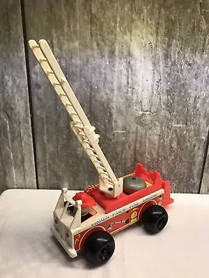 Buy Vintage Fisher Price No 720 Wood Pull Along Fire Engine With Figure 1968 • 3.99£