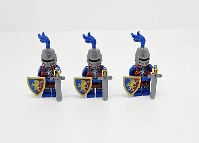 Buy Lego Lion Knight Castle Minifigure Army With Blue Belt Plume X3 New (k6) • 19.99£