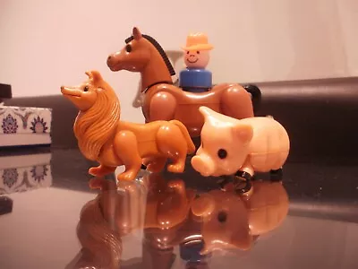 Buy Vintage Fisher Price - Horse Pig Dog With Figure • 9.99£