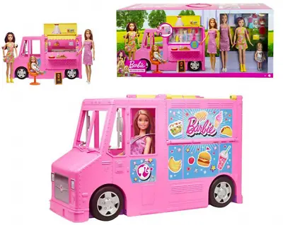Buy Barbie Food Truck Playset  Includes 3 Dolls Brand New In Box FREE POSTAGE • 59.99£