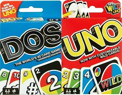 Buy UNO & DOS Family Card Games For 2-10 Mattel Players 2 Games • 12.99£