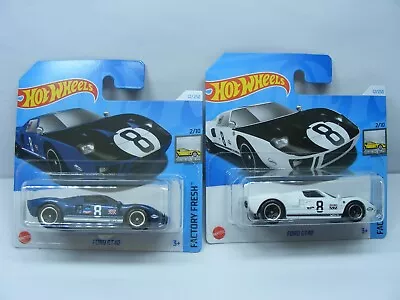 Buy Hot Wheels:  2x  Ford GT40   Blue + White. Mint Condition • 6.95£