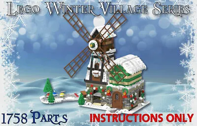 Buy Winter Village Windmill -INSTRUCTIONS ONLY- Christmas MOC For Lego Bricks • 6.60£