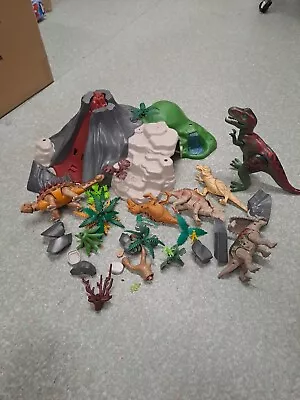 Buy Playmobil 4170 Complete Set Dinosaurs Erupting Volcano Triceratops Baby Skeleton • 19.99£