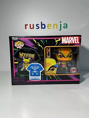 Buy Funko Pop! Marvel X-Men Blacklight Wolverine Medium Tee #802 • 14.99£