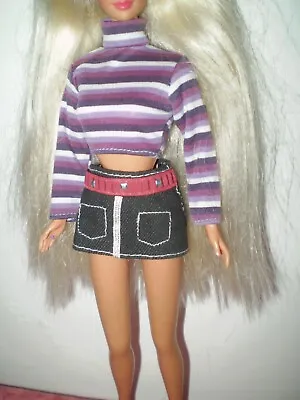 Buy Barbie Doll Long Sleeve Mini Skirt T-shirt Low Size  • 3.08£