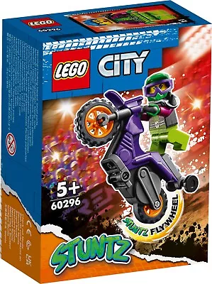 Buy 60296 LEGO CITY Wheelie Stunt Bike Set Includes 14 Pieces Age 5 Years+ • 11.30£