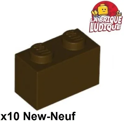 Buy LEGO 10x Brick Brick 1x2 2x1 Dark Brown/Dark Brown 3004 NEW • 2.61£