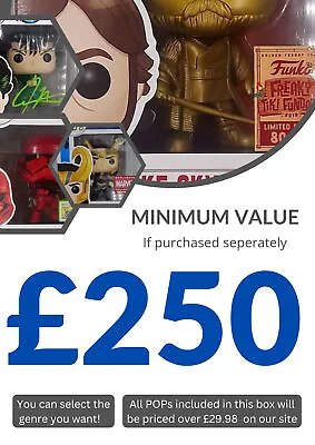 Buy Guaranteed Funko POP Mystery Box - 3+ Vaulted/Rarer POPs Included - Choose Genre • 199.99£