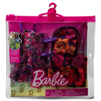 Buy Barbie Fashions 2 Pack Floral Dresses Brand New (HJT36) • 16.99£