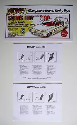 Buy Dinky  Toys 108  Sam's Car From Joe 90 Reproduction Instruction Sheet & Advert • 12.50£