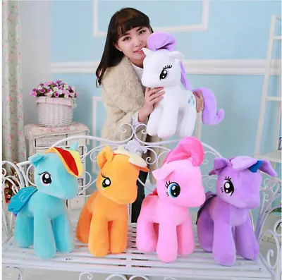 Buy 25cm My Little Pony Large Stuffed Plush Soft Teddy Doll Toys Xmas Birthday Gifts • 11.99£