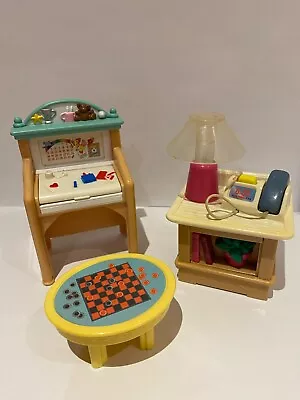 Buy 1999 Fisher Price Loving Family Bundle Lights And Sound Phone And Desk Working • 18£