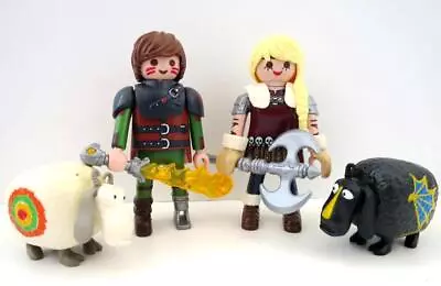 Buy Playmobil Viking Figures Hiccup & Astrid + Sheep How To Train Your Dragon HTTYD • 9.54£