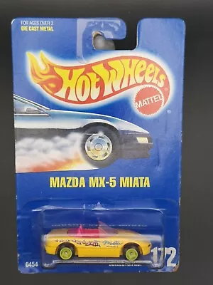 Buy Hot Wheels Long Card Vintage Mazda MX-5 Miata In Yellow, Metal Base Rubber Tyres • 14.99£
