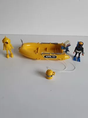 Buy Vintage Deep-Sea Diver Playmobil Figure X2 Figures  Yellow Boat Toy Bundle 1980s • 9.44£