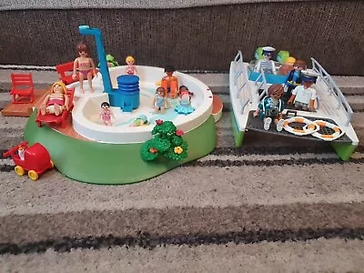 Buy Playmobil Swimming Pool And Boat With Lots Of  Figures • 9.99£