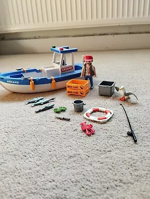 Buy Playmobil Fishing Boat With Accessories And Fisherman Model 5131 • 10£