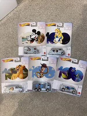 Buy Hot Wheels Premium Real Riders Disney 100th Anniversary 5 Car Set 1:64 Die Cast • 39.99£